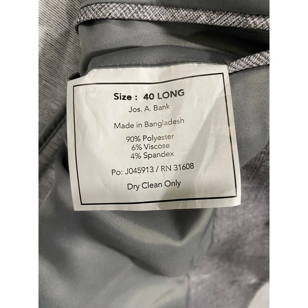 Jos. A. Bank Slim Fit Travler Coat Blazer 40L Beige/Oatmeal Double Vented